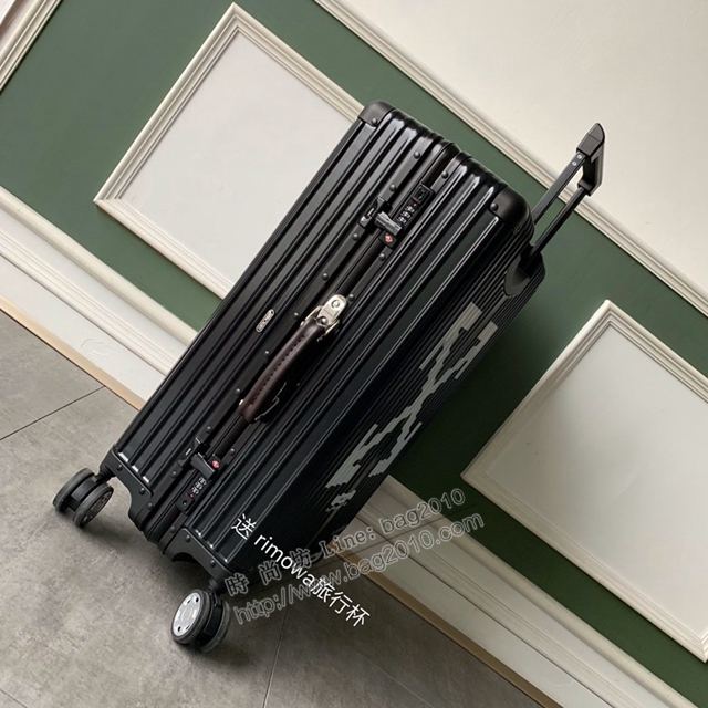 Rimowa拉杆箱 90021 off-white聯名 減速帶＋箭頭圖案 日默瓦拉箱 行李箱xzx1024